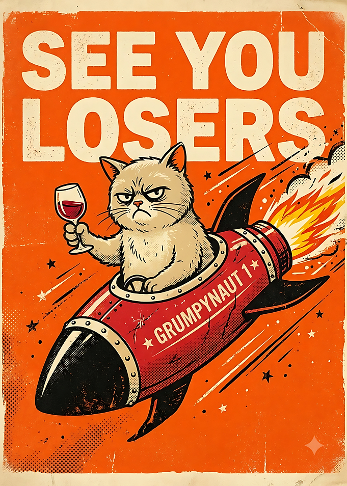 Grumpy Cat Astronaut Poster
