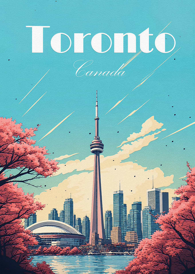 Vintage Style Toronto Travel Poster