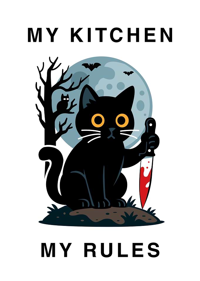 My Kitchen My Rules Cat Poster