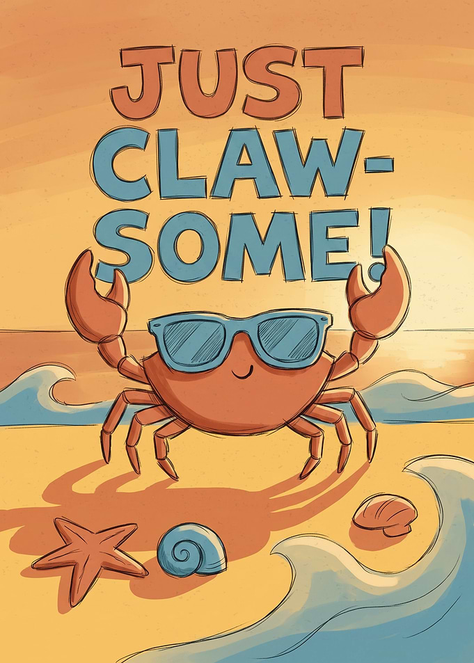 Just Claw-some Crab Illustration