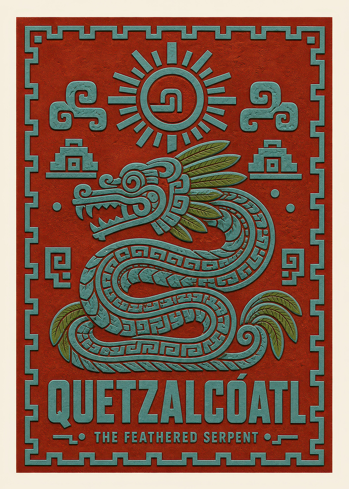 Quetzalcoatl The Feathered Serpent Poster