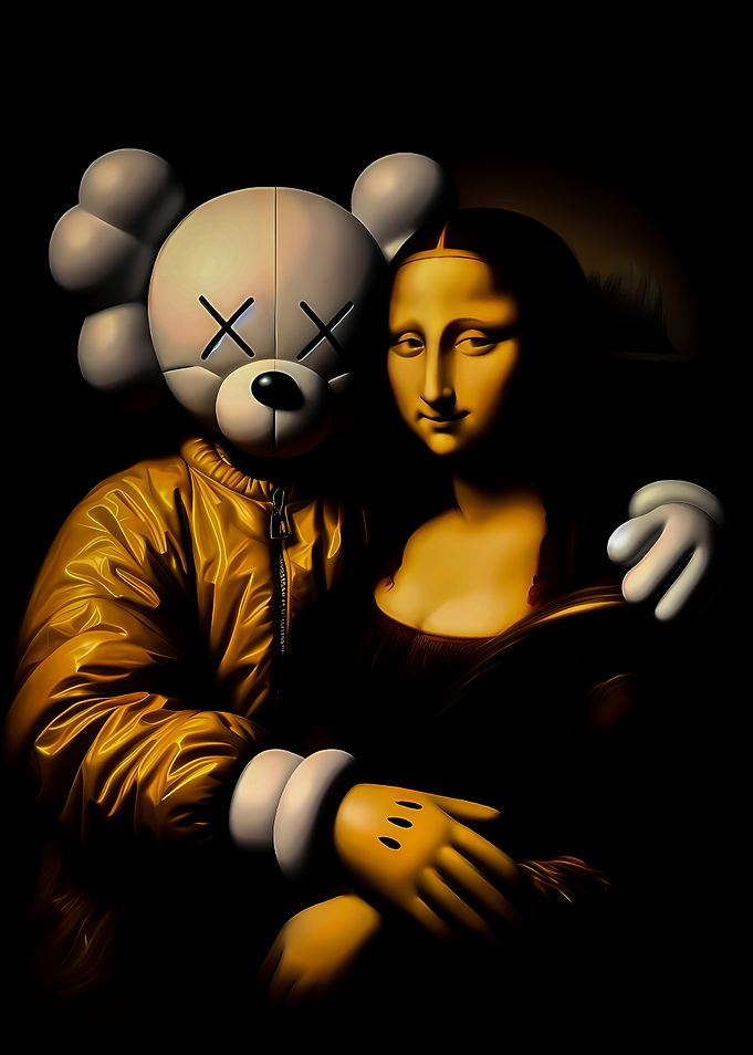 KAWS Companion and Mona Lisa Portrait