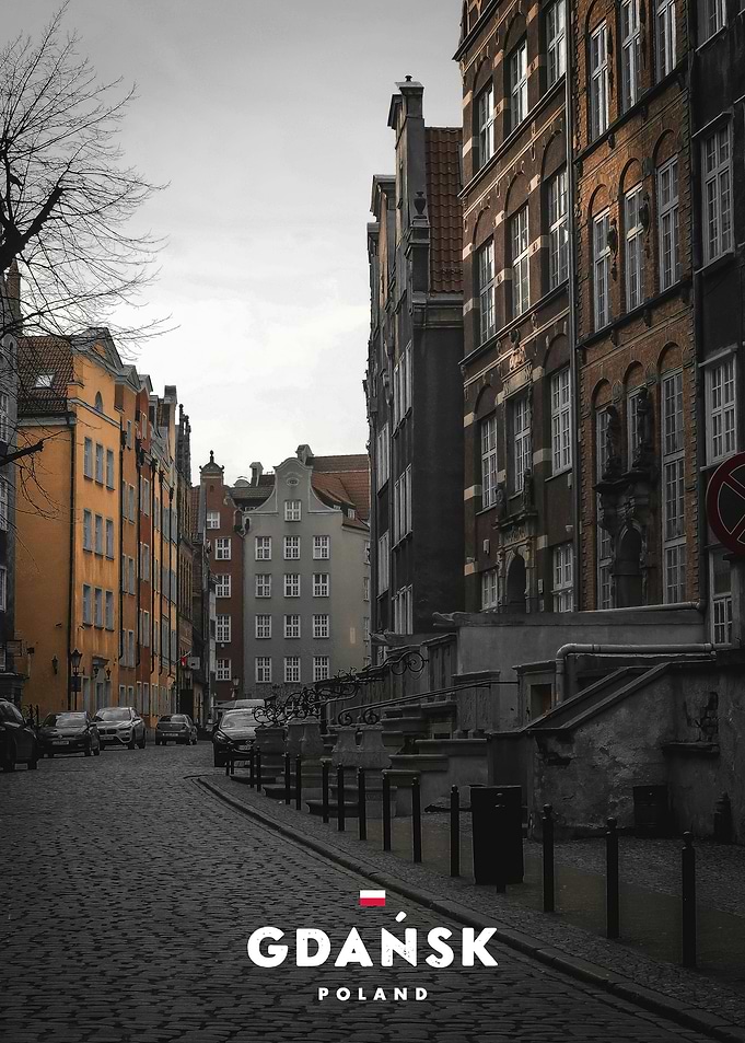 Historic Cobblestone Street in Gdansk