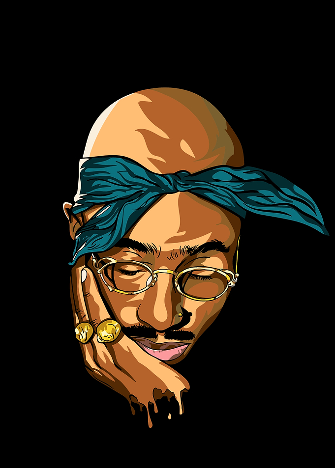 Tupac Shakur Digital Portrait Illustration