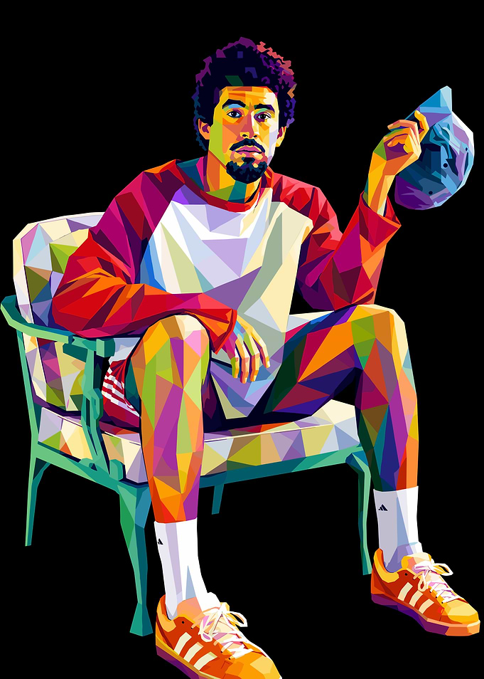 Colorful Geometric Portrait of a Man