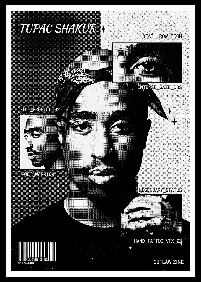 Tupac Shakur Outlaw Zine Poster