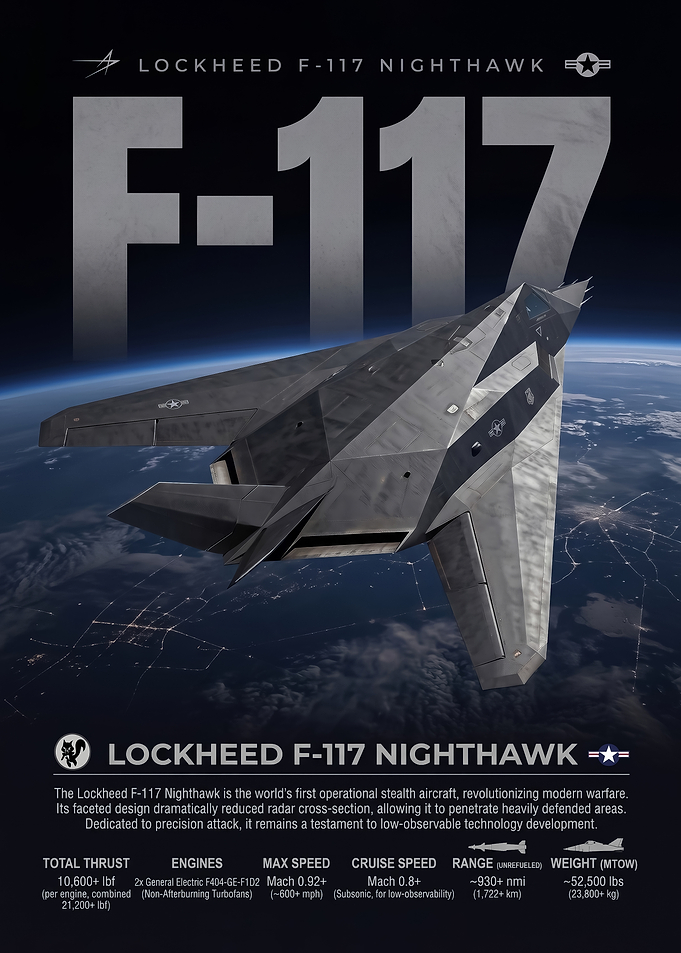 Lockheed F-117 Nighthawk Technical Poster