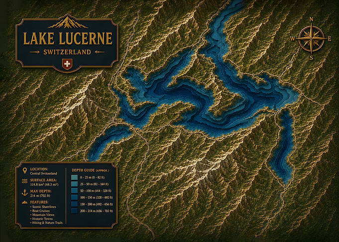 Lake Lucerne Topographic Map
