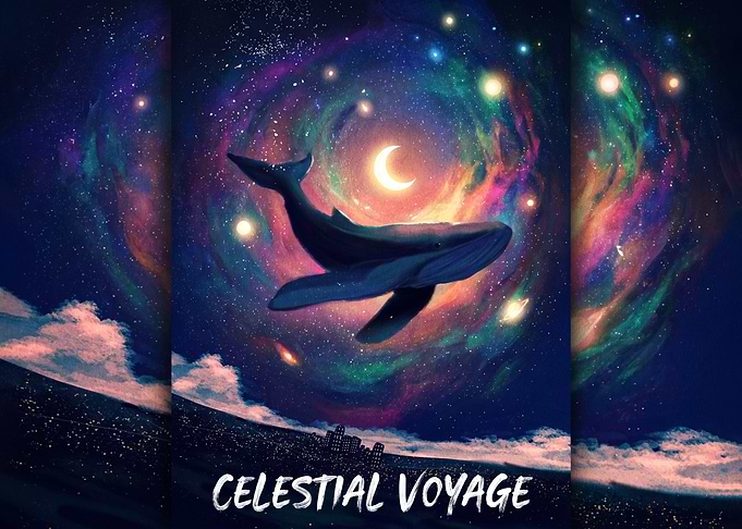 Celestial Voyage Whale Space Art