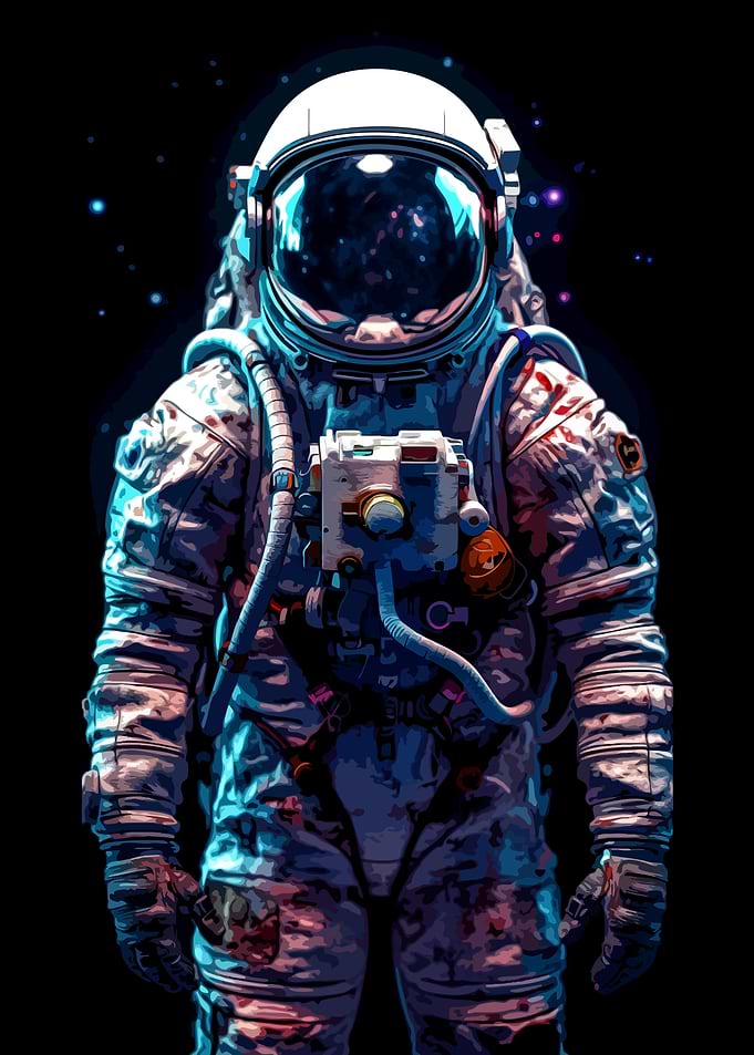 Astronaut in Deep Space Suit