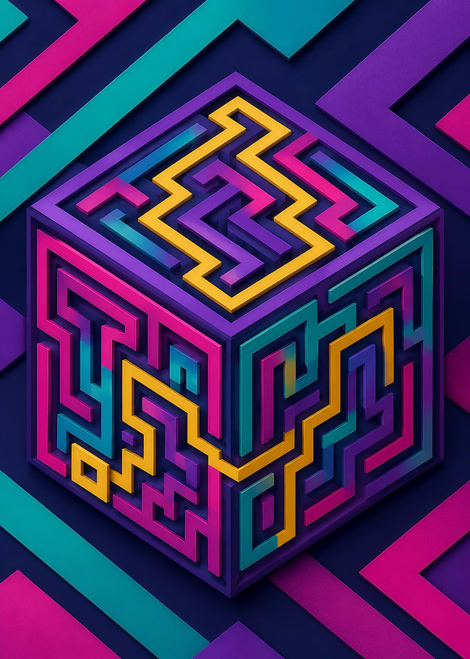 Cubic Maze Optical Illusion
