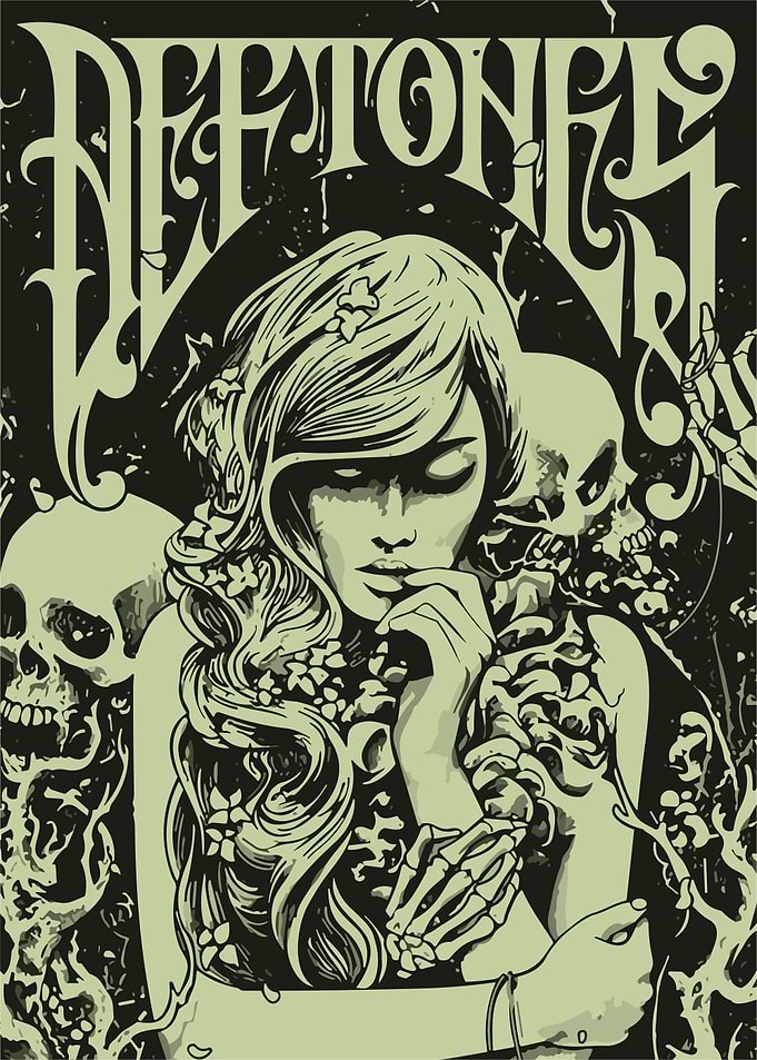 Deftones Gothic Illustration Poster