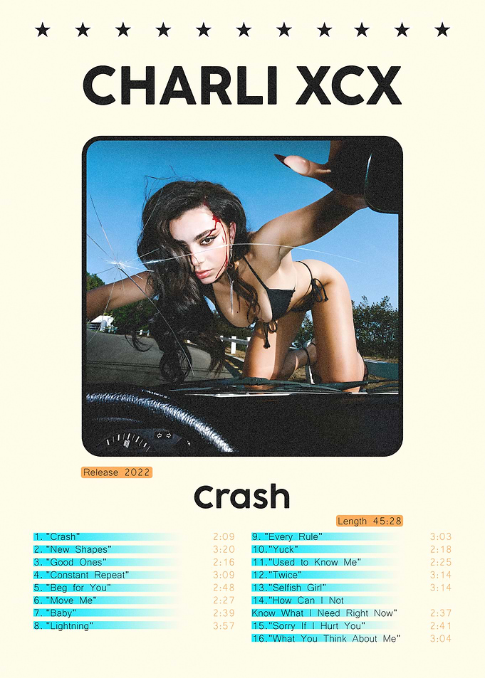 Charli XCX Crash Album Poster