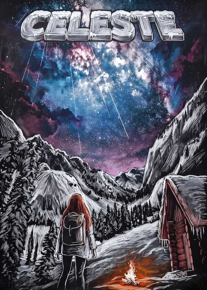 Celeste Game Mountain Landscape Art