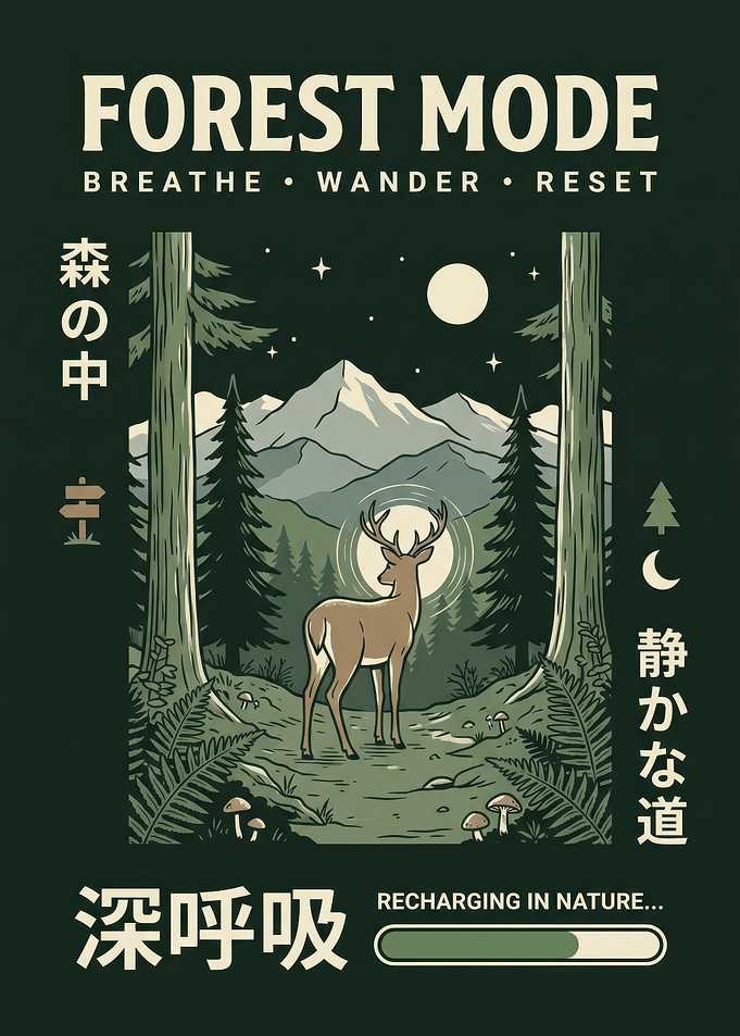 Forest Mode Nature Recharging Poster