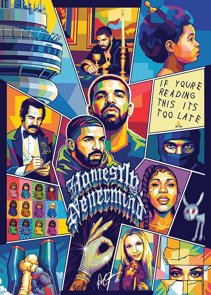 Drake Pop Art Collage Poster