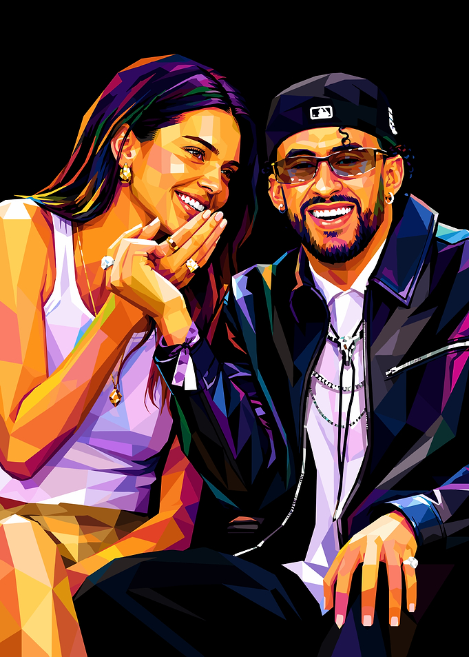 Kendall Jenner and Bad Bunny Portrait