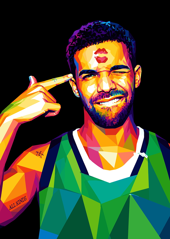 Drake Low Poly Pop Art Portrait