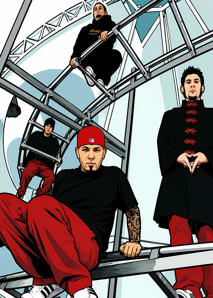 Limp Bizkit Band Illustration