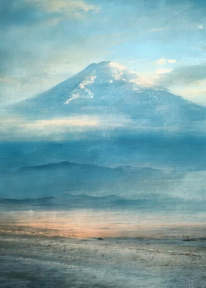 Ethereal Mount Fuji Landscape Painting