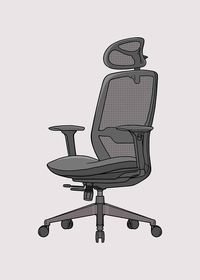 Modern Ergonomic Office Chair Illustration