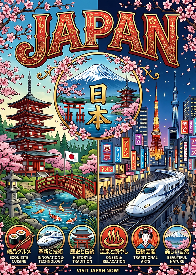 Visit Japan Travel Poster