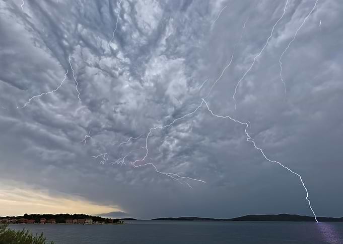 Lightning Strike Over Adriatic Sea