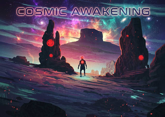 Cosmic Awakening Sci-Fi Landscape