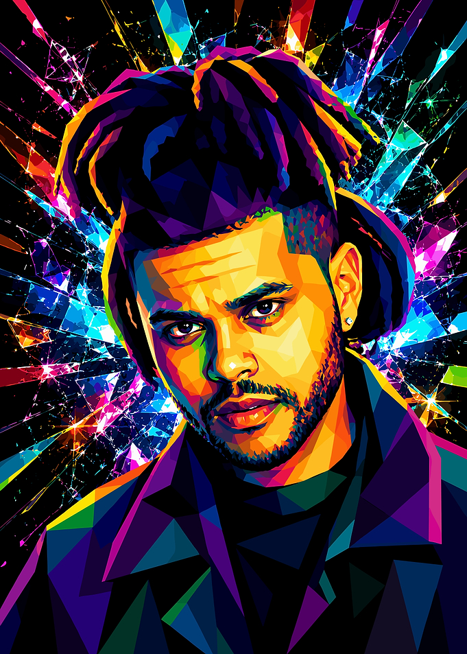 The Weeknd Low Poly Portrait
