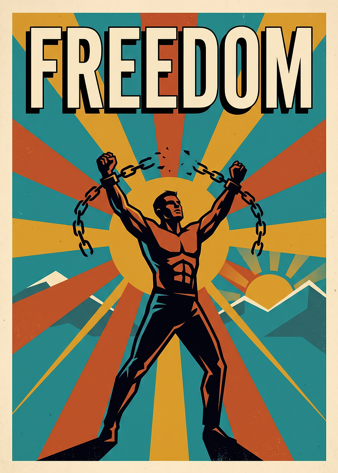 Freedom Vintage Style Poster