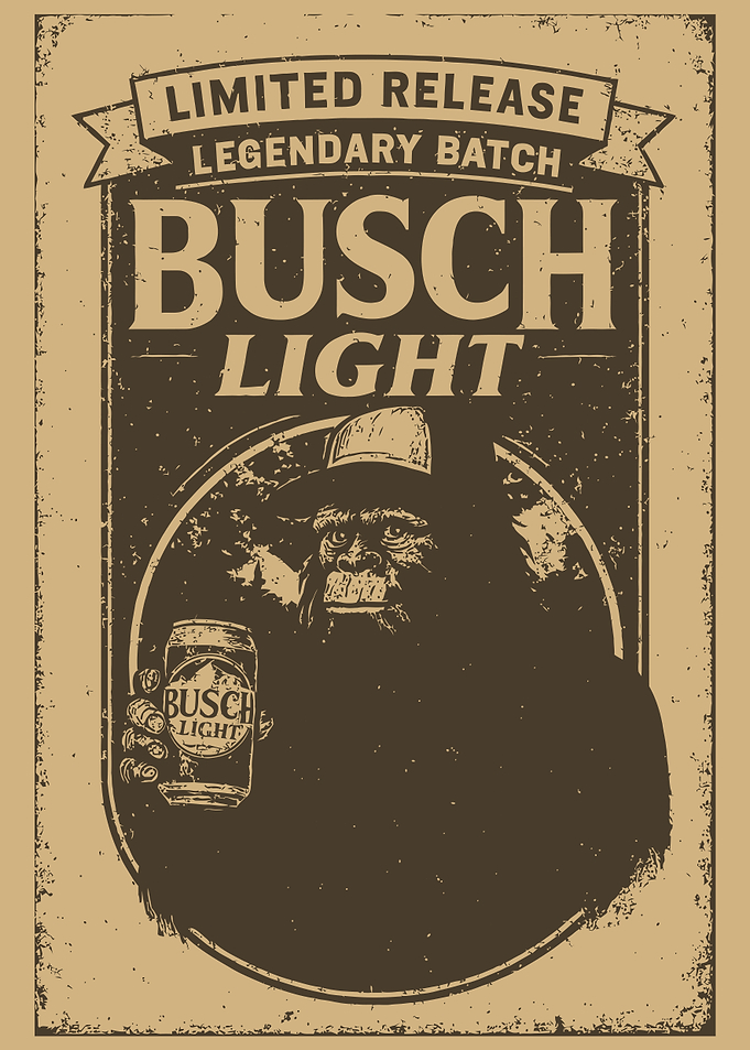 Busch Light Bigfoot Vintage Poster