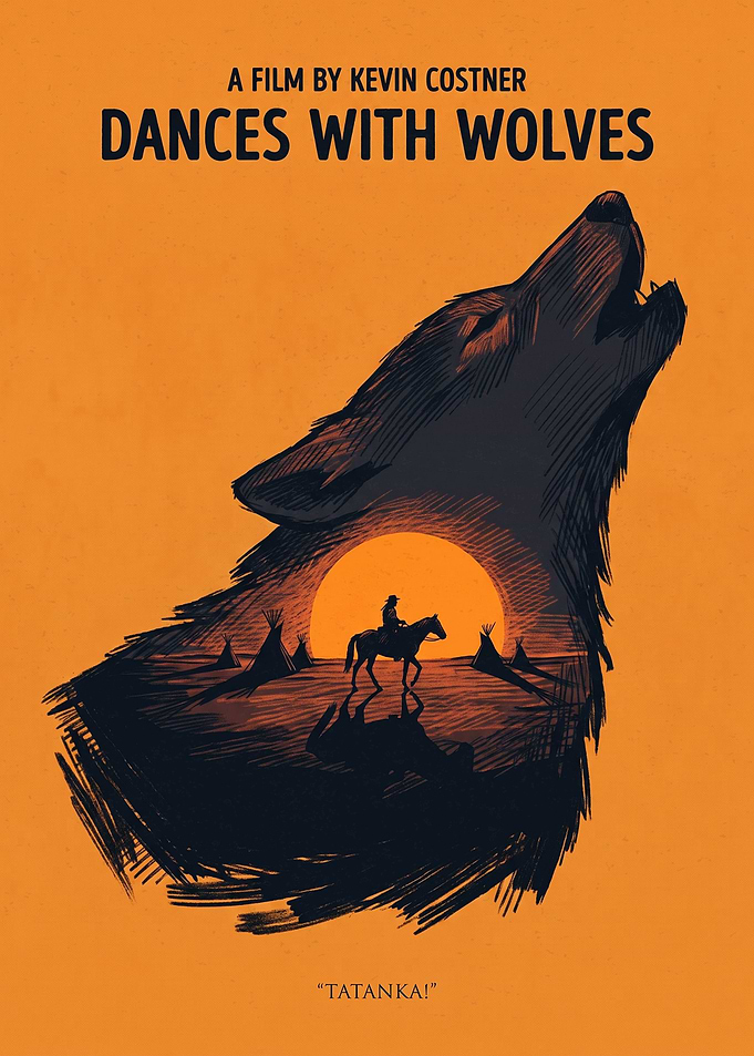 Dances With Wolves Minimalist Movie Poster