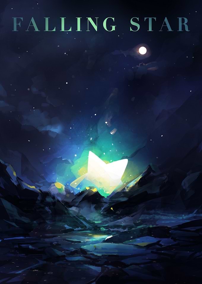 Falling Star Night Landscape