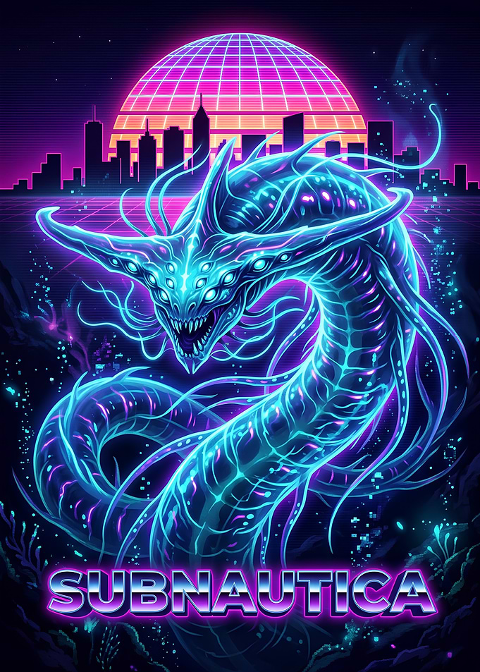 Subnautica Synthwave Sea Monster