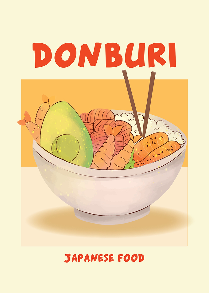 Donburi Japanese Food Illustration