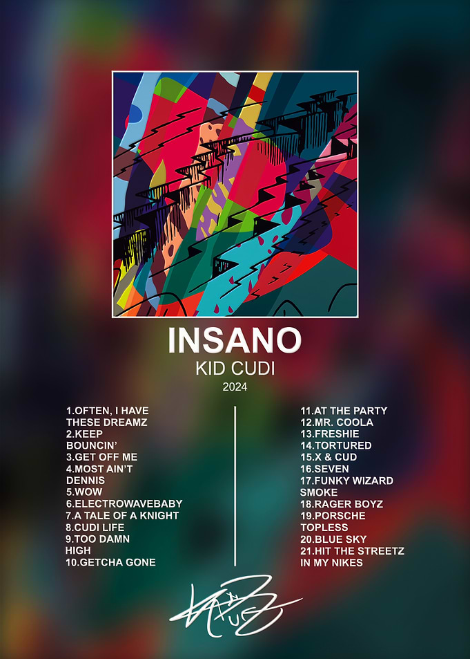 Kid Cudi Insano Album Tracklist Poster