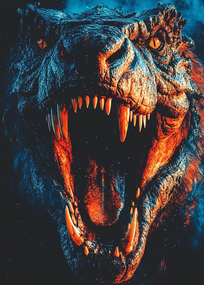 Fierce T-Rex Roaring Close-up