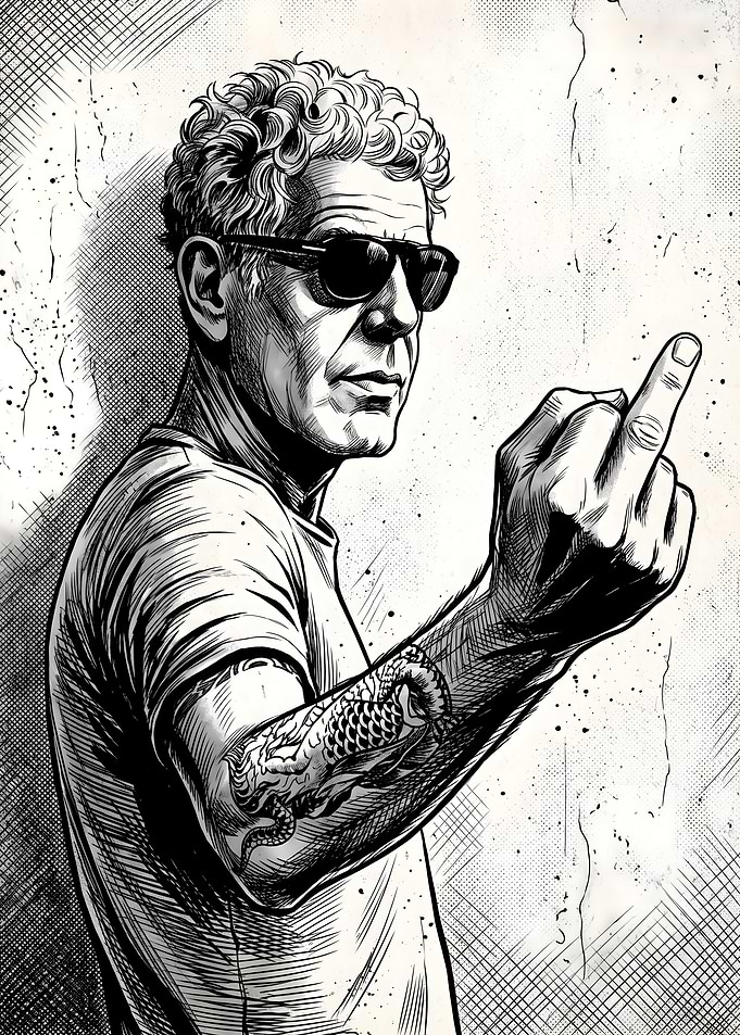 Anthony Bourdain Portrait Illustration