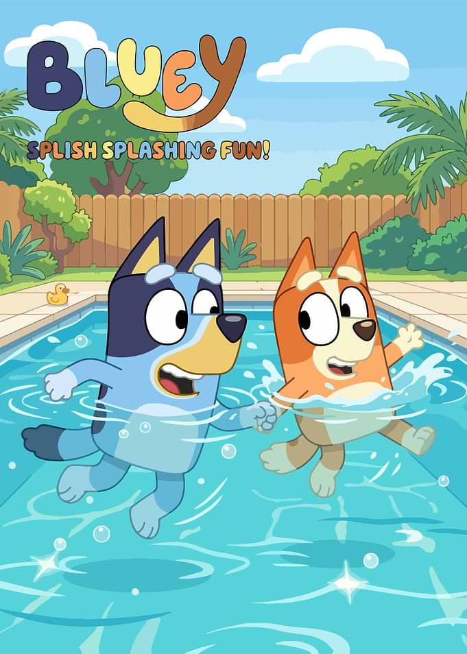Bluey and Bingo Splashing Fun