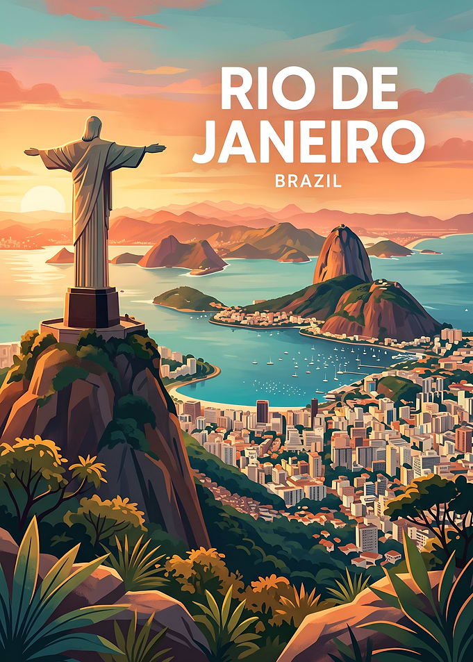 Tropical Coastal Panorama of Rio De Janeiro
