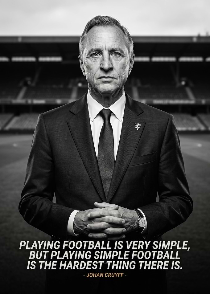 Johan Cruyff Inspirational Football Quote Poster