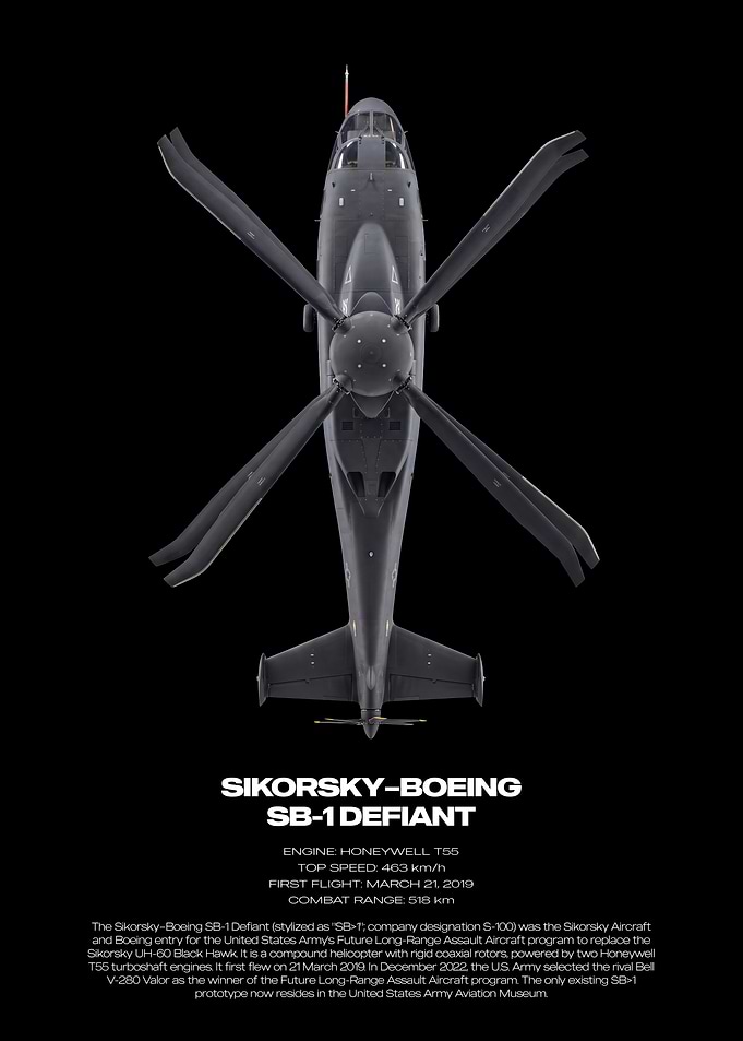 Sikorsky-Boeing SB-1 Defiant Helicopter Poster