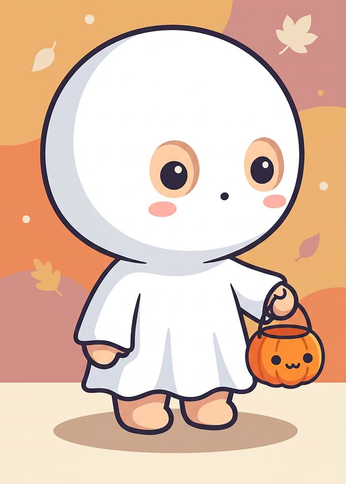 Cute Ghost Trick or Treater