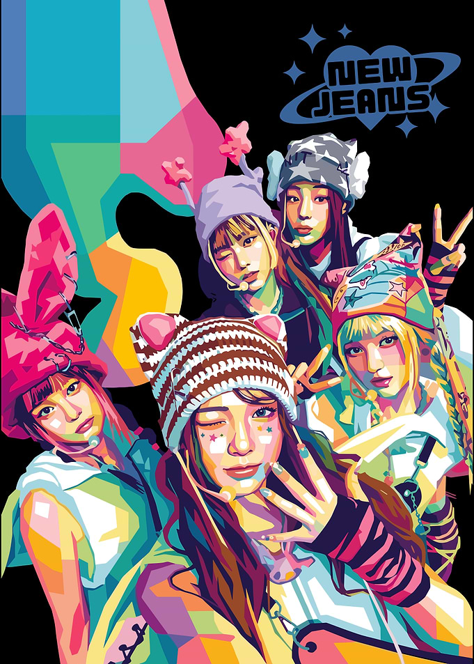 NewJeans K-Pop Group Pop Art Poster