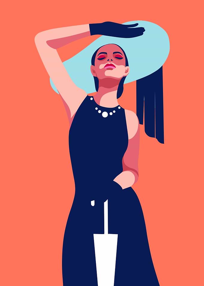 Elegant Woman in Vintage Style