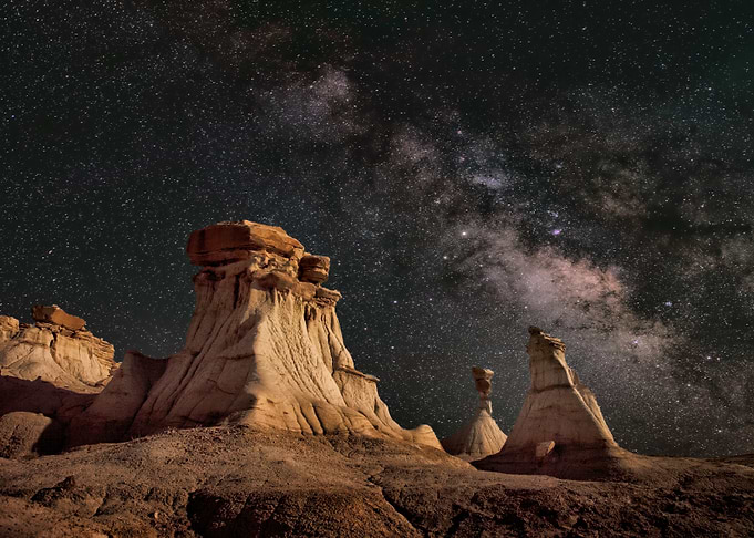 Milky Way Over Desert Rock Formations