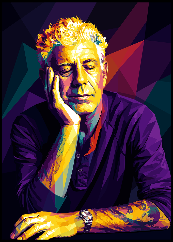 Anthony Bourdain Wpap Pop Art Portrait