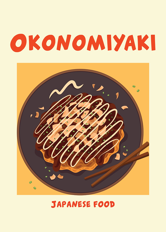 Okonomiyaki Japanese Food Poster