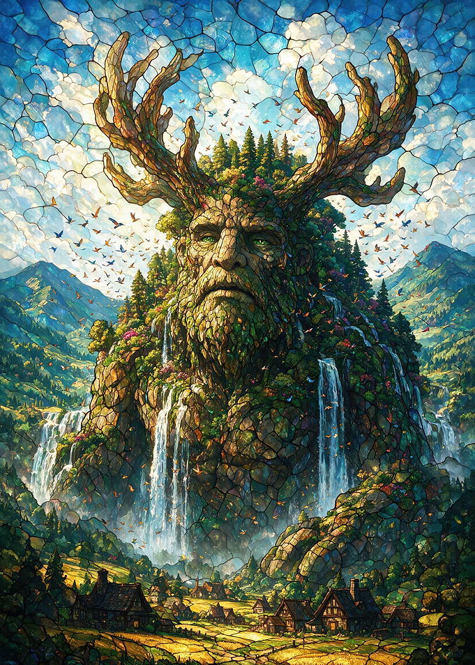 Stained Glass Forest Guardian Giant