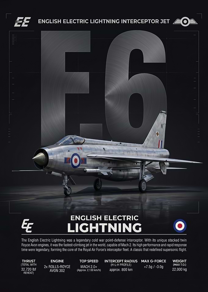 English Electric Lightning Interceptor Jet Poster